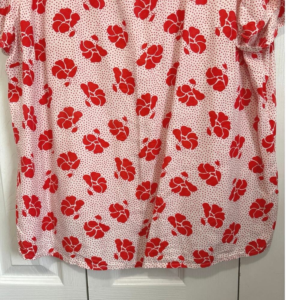 Boden Silk Blend Ruffled Floral Keyhole Lightweight Blouse Size 16 - Picture 4 of 9